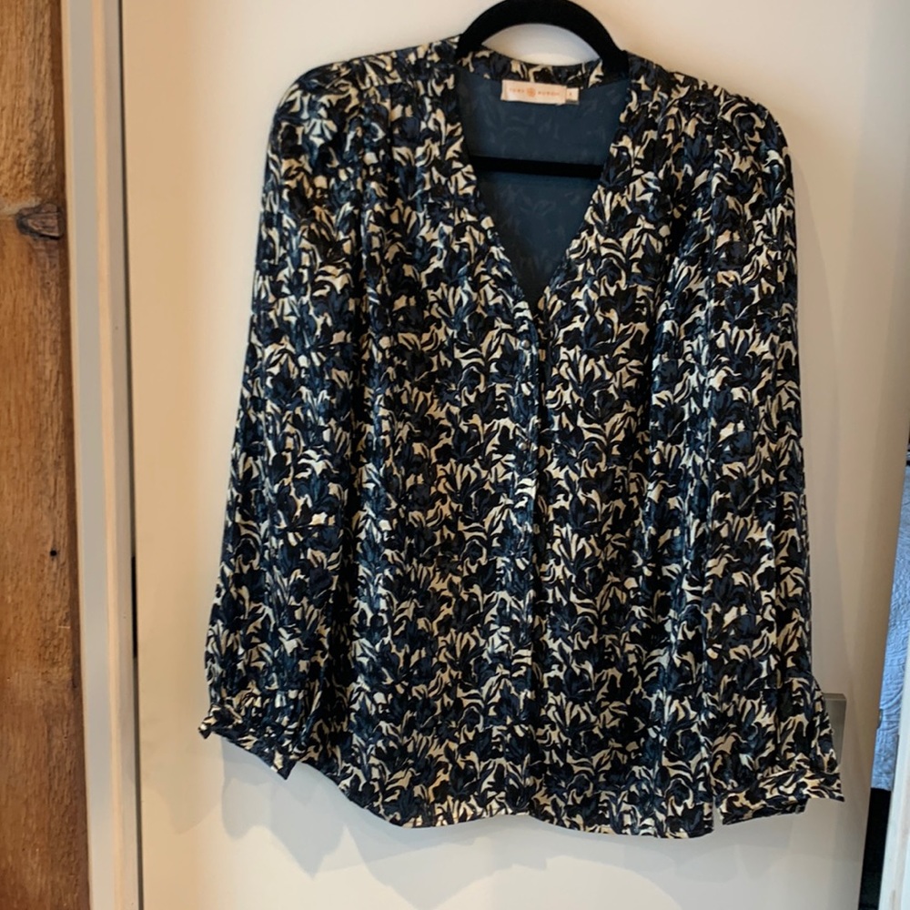 Tory Burch Caralyn Floral Button Down Blouse